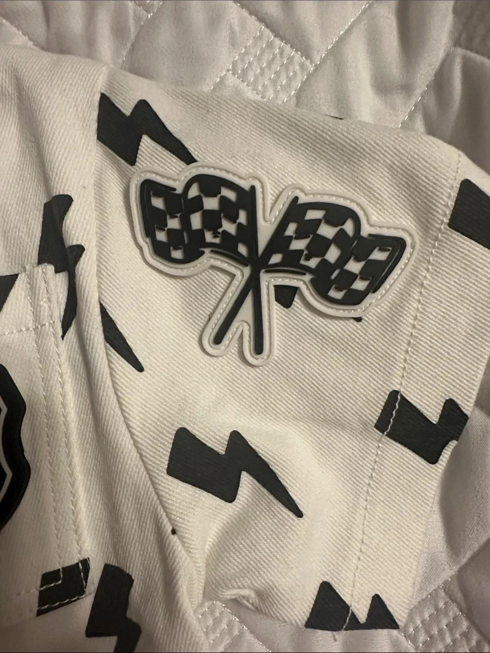 Rebel Bro Black & White Lightning jumpsuit for Kids